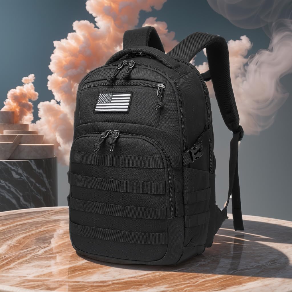 Wotony Military tactical backpack, backpack for men black small tactical assault bag