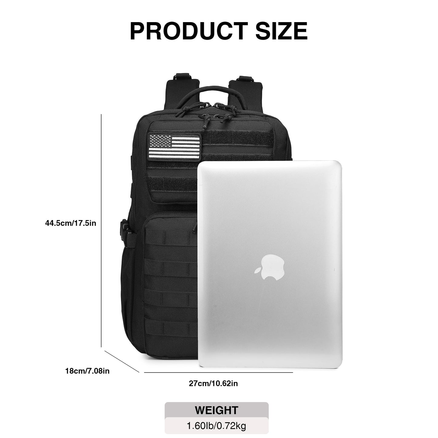 Military Tactical Backpack for Men Waterproof Daypack 3 Day Assault Pack Molle Bag with Water Bottle Holder
