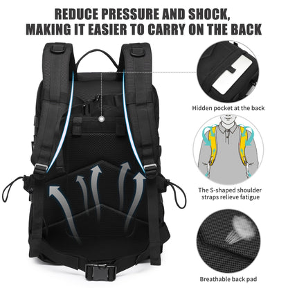 Military Tactical Backpack for Men Waterproof Daypack 3 Day Assault Pack Molle Bag with Water Bottle Holder