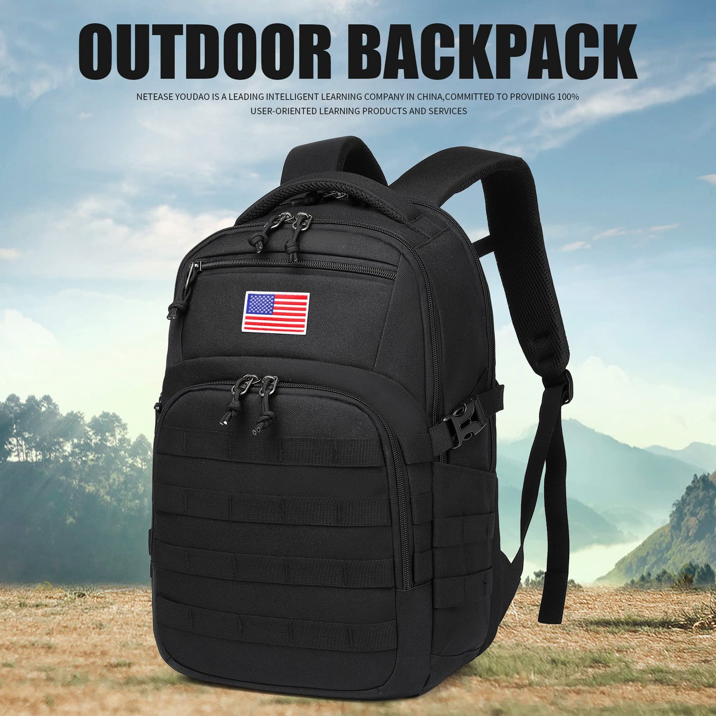 Wotony Military tactical backpack, backpack for men black small tactical assault bag