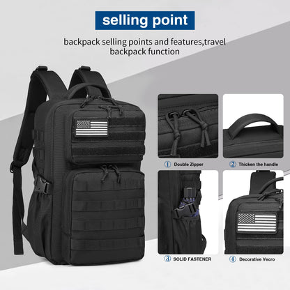 Military Tactical Backpack for Men Waterproof Daypack 3 Day Assault Pack Molle Bag with Water Bottle Holder